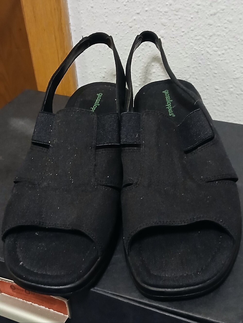 ​Grasshoppers Black Fabric Slingback Comfort Sandals Size 9.5M